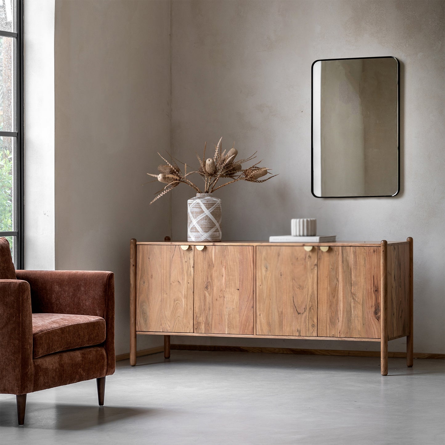 Riya 4 Door Sideboard - Natural