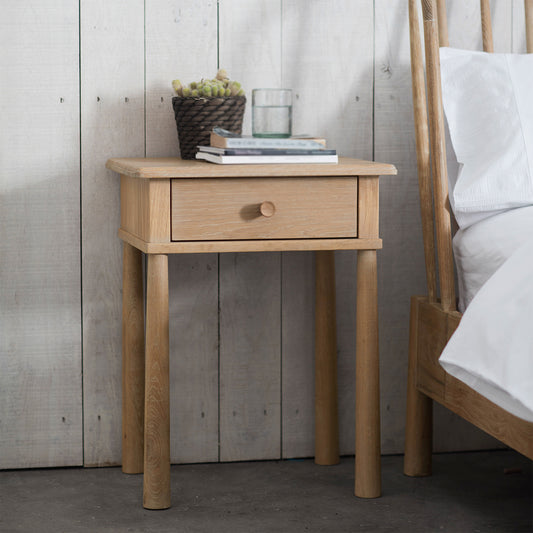 Shaker 1 Drawer Bedside - Oak