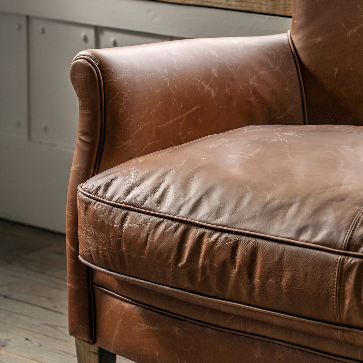 Marmalade Sofa -  Vintage Brown Leather