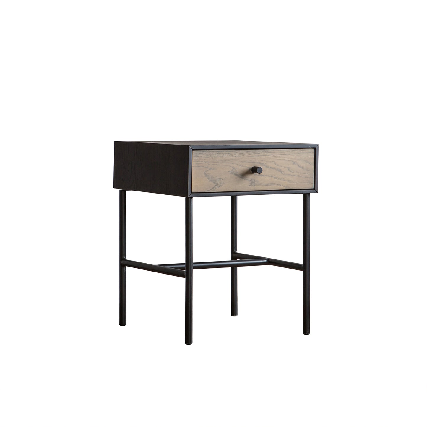 Slade 1 Drawer Bedside - Black/Natural