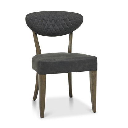 Phoenix Fumed Oak Dining Chair -  Dark Grey