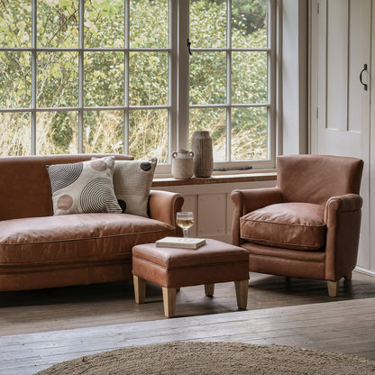 Marmalade Stool -  Vintage Brown Leather