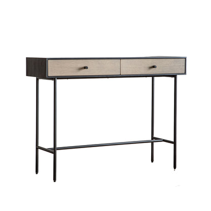 Slade 2 Drawer Console Table - Black/Natural