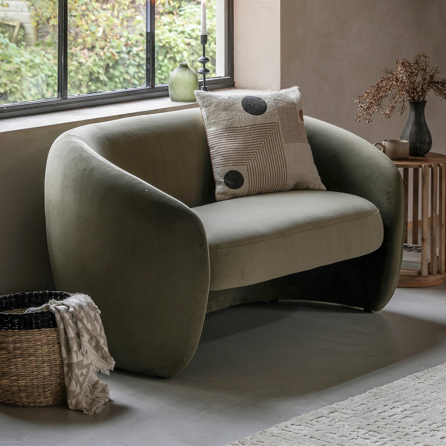 Rudy 2 Seater Sofa - Moss Green