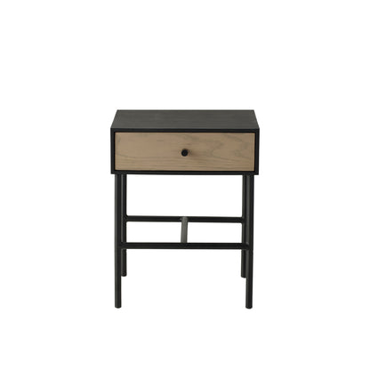 Slade 1 Drawer Bedside - Black/Natural