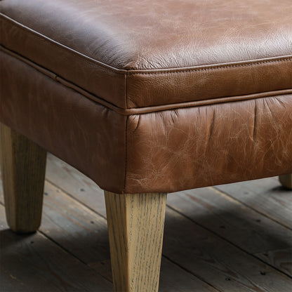 Marmalade Stool -  Vintage Brown Leather