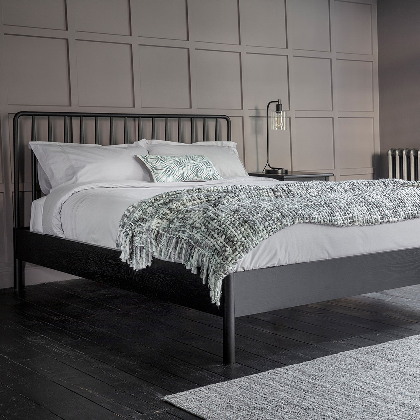 Shaker Double Bed - Black