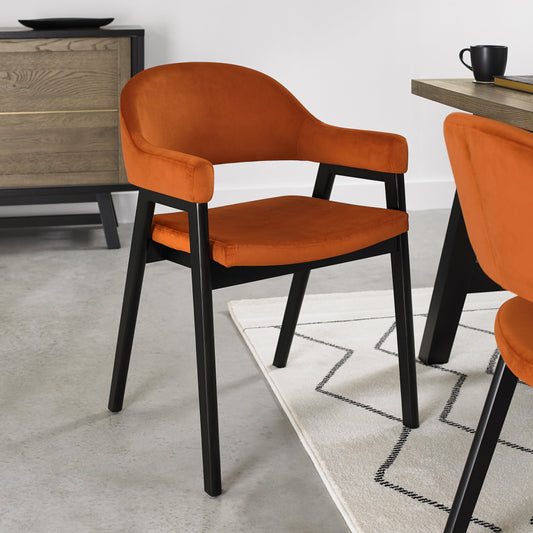 Islington Peppercorn Dining Chair - Rust Velvet