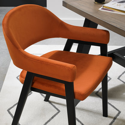 Islington Peppercorn Dining Chair - Rust Velvet