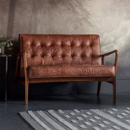 Gilbert 2 Seater Sofa - Vintage Brown Leather