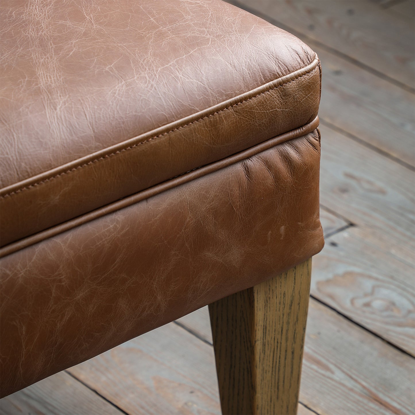 Marmalade Stool -  Vintage Brown Leather