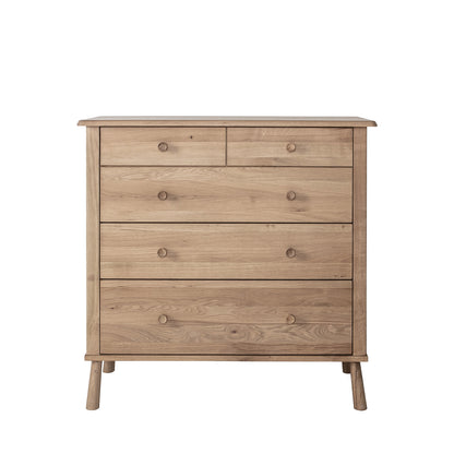 Shaker 5 Drawer Chest - Oak