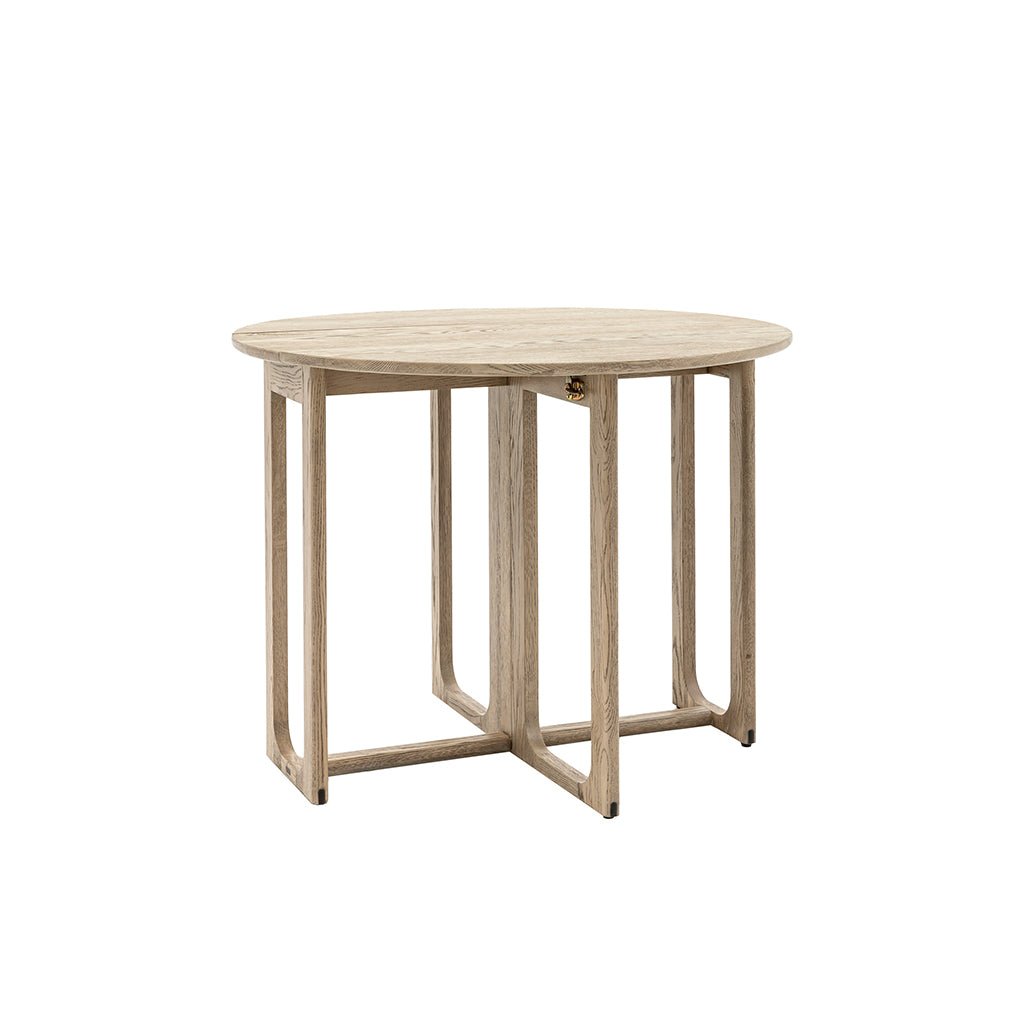 Maurice Folding Dining Table In Smoke Oak Finish