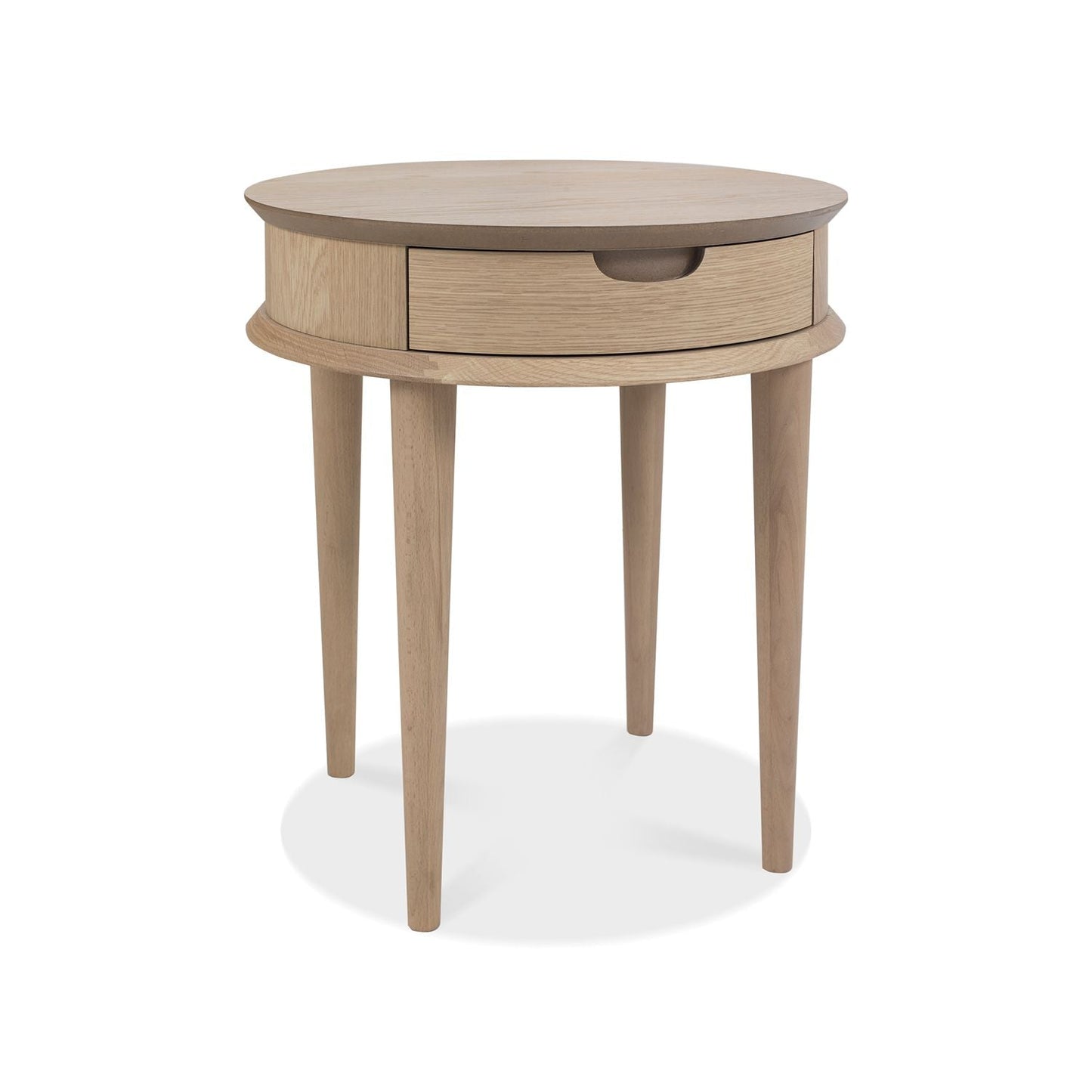  Scandi Oak Lamp Table With Drawer