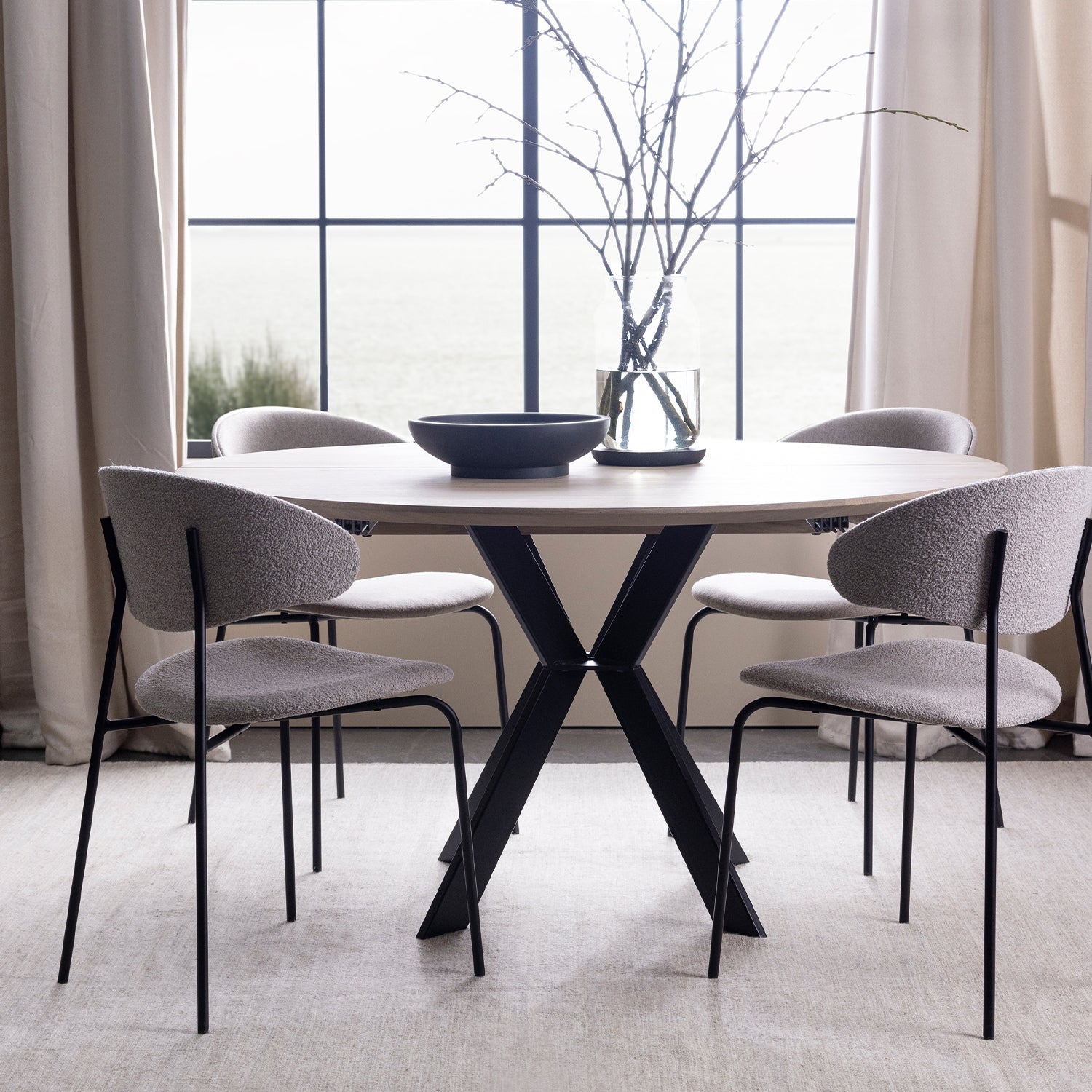 Ash round deals dining table