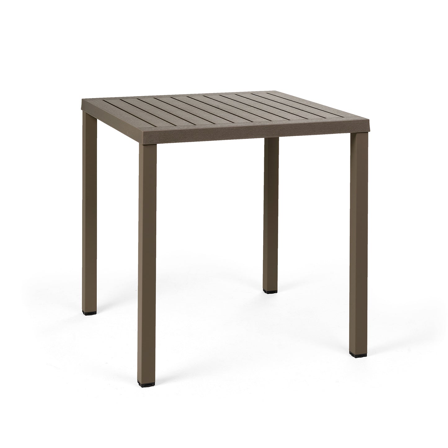 Cube 70 Square Garden Table Modern and Weatherproof Design in tobacco finish