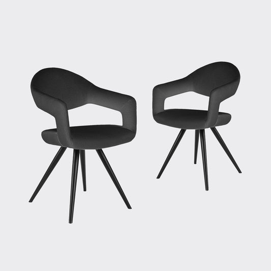 Delphine Dining Chair, Set Of 2 - Black