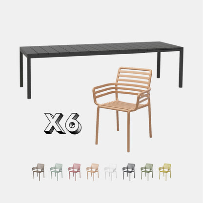 Dining Set - Rio 210 Extending Table & Doga Armchairs