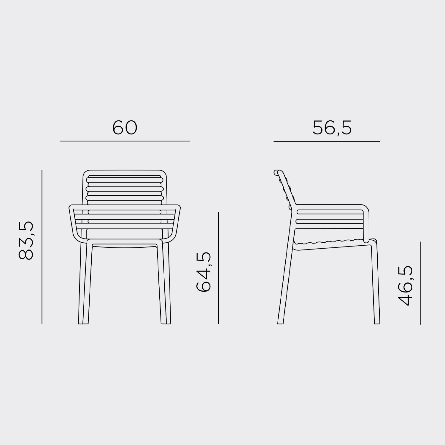 Measurements for Doga Armchair By Nardi Outdoor. This armchair remains one of our most popular designs and now with new cushions colour finishes available this looks to continue.