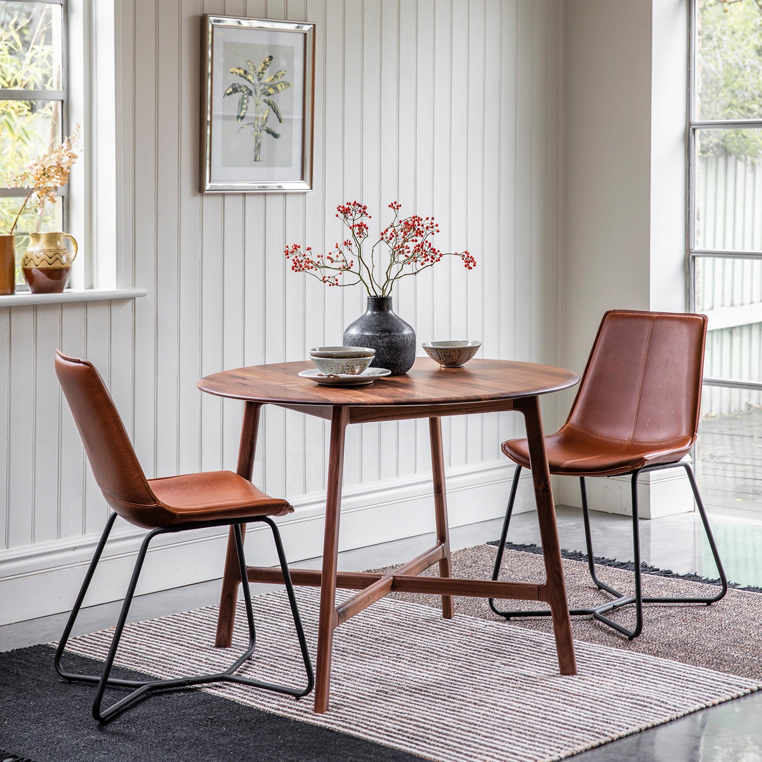 Bergen Round Dining Table - Walnut