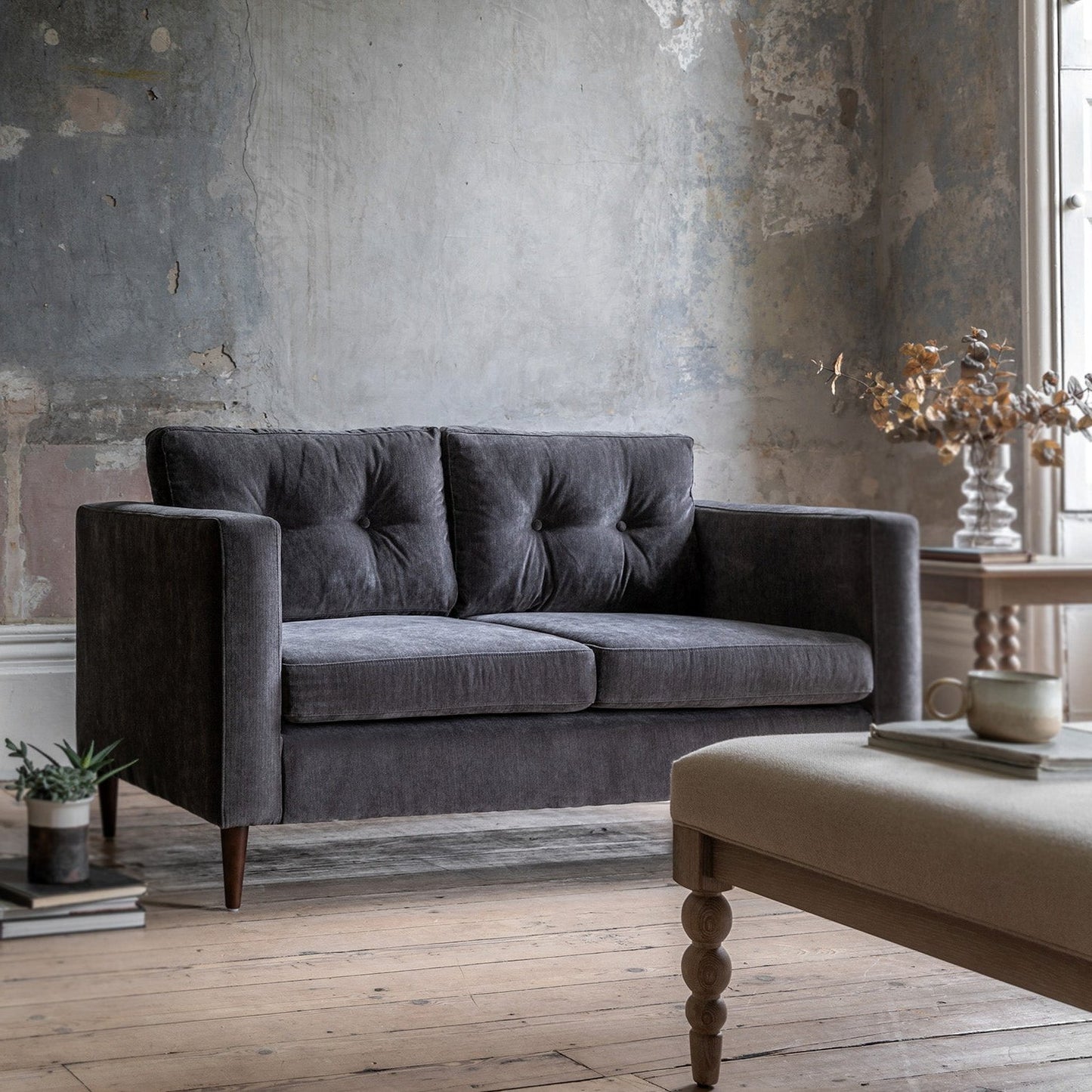 Hoxton 2 Seater Sofa - Charcoal