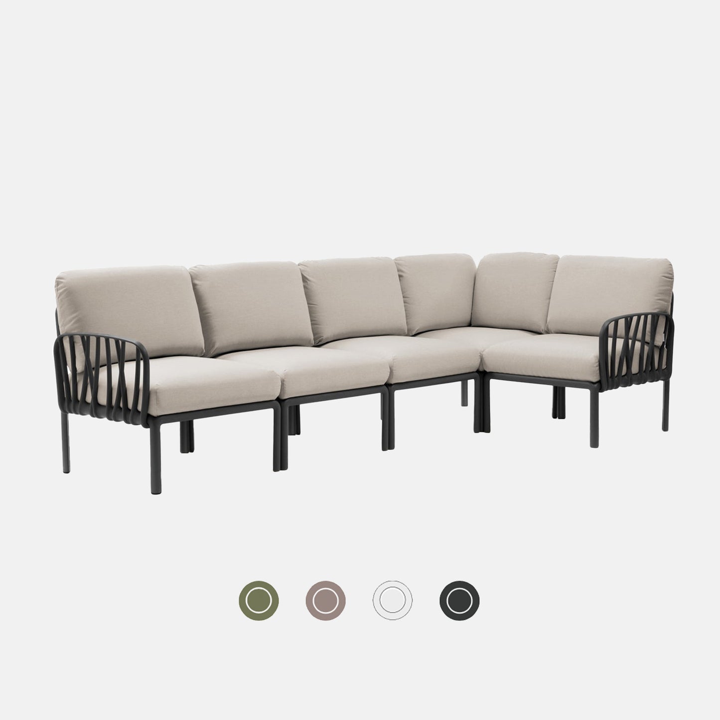 Modular garden sofa with comfy cushions. Shop our popular Komodo 5 sofa online.