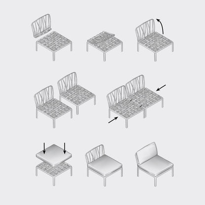 The Komodo 5  modular sofa is so easy to put together. Design a small 2 seater or 20 seater if your garden is big enough?