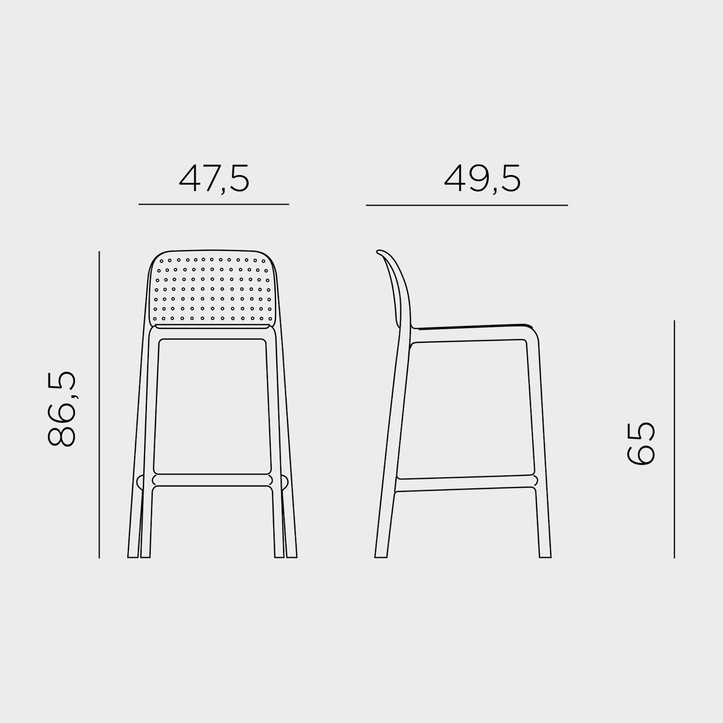 Mini and tall versions of the Lido bar stool available online