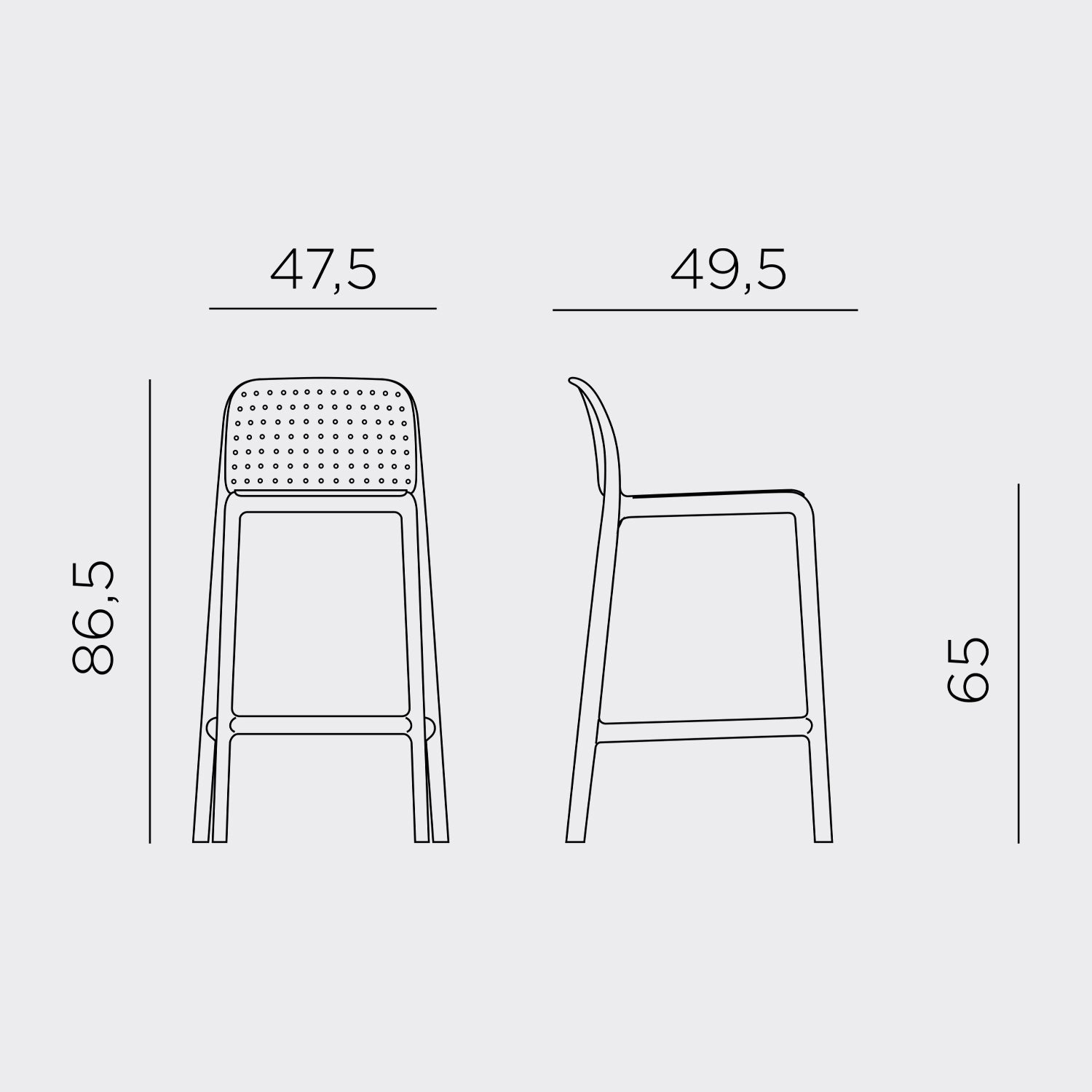 Mini and tall versions of the Lido bar stool available online