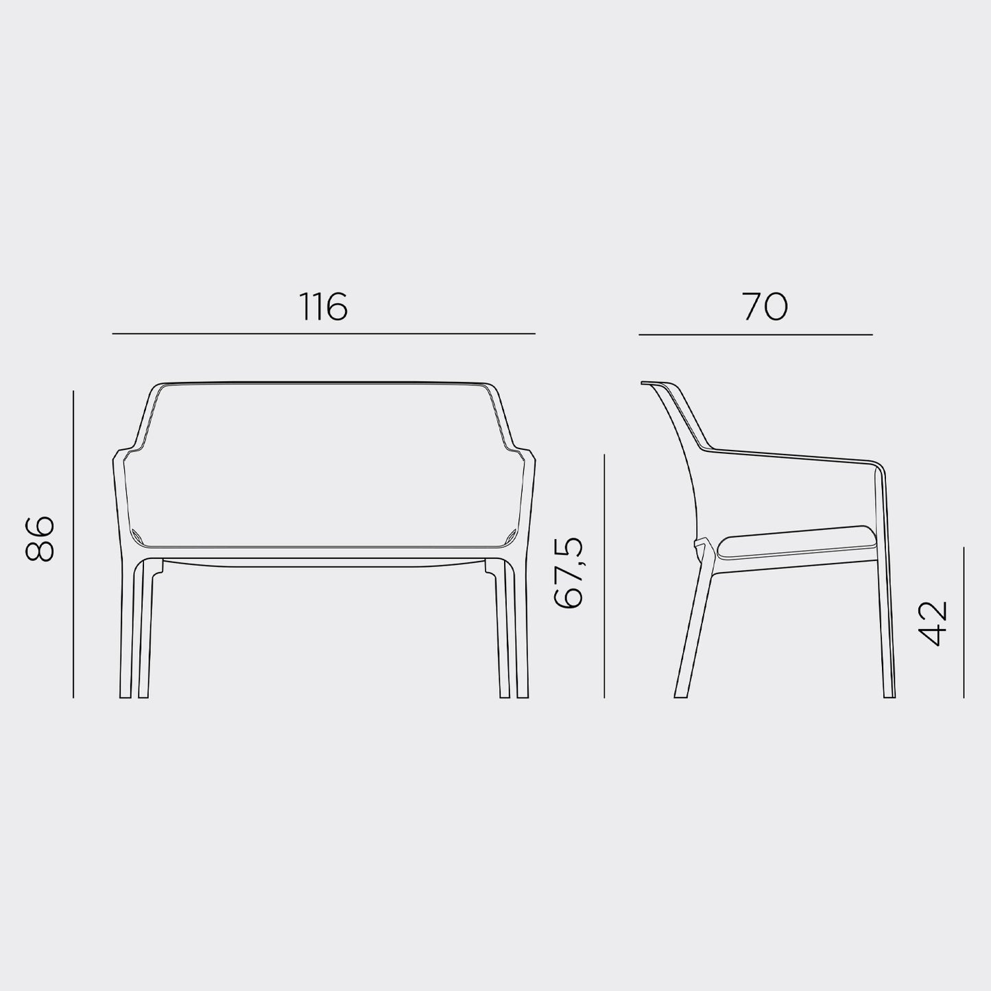 A customer favourite and we can see why. Practical and is like a mini sofa for the garden. Add a cushion to your Net bench to complete the look.