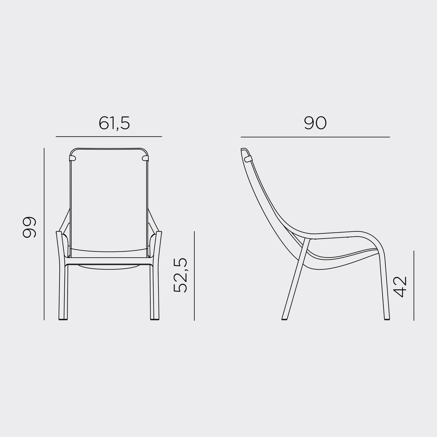 Measurements for Net Lounge Chair By Nardi