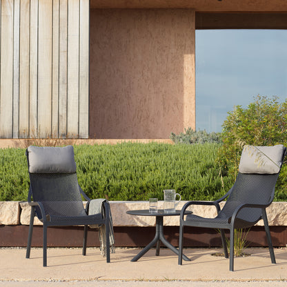 Garden set with two Net Lounge Chairs by Nardi in anthracite