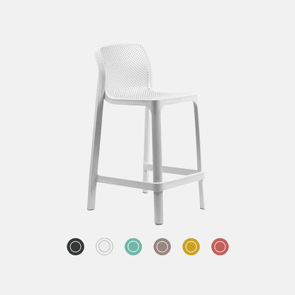 6 colours to choose from with the Net mini bar stool. Go bold with mustard yellow or turquoise.