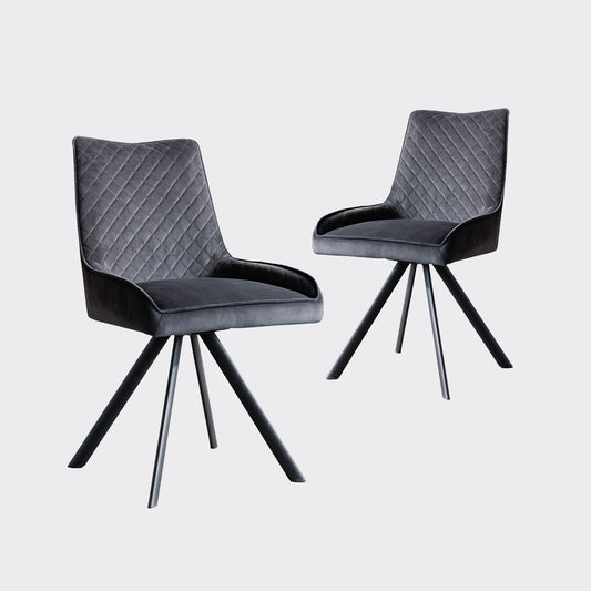 Bassett Dining Chair, Set Of 2 - Dark Grey