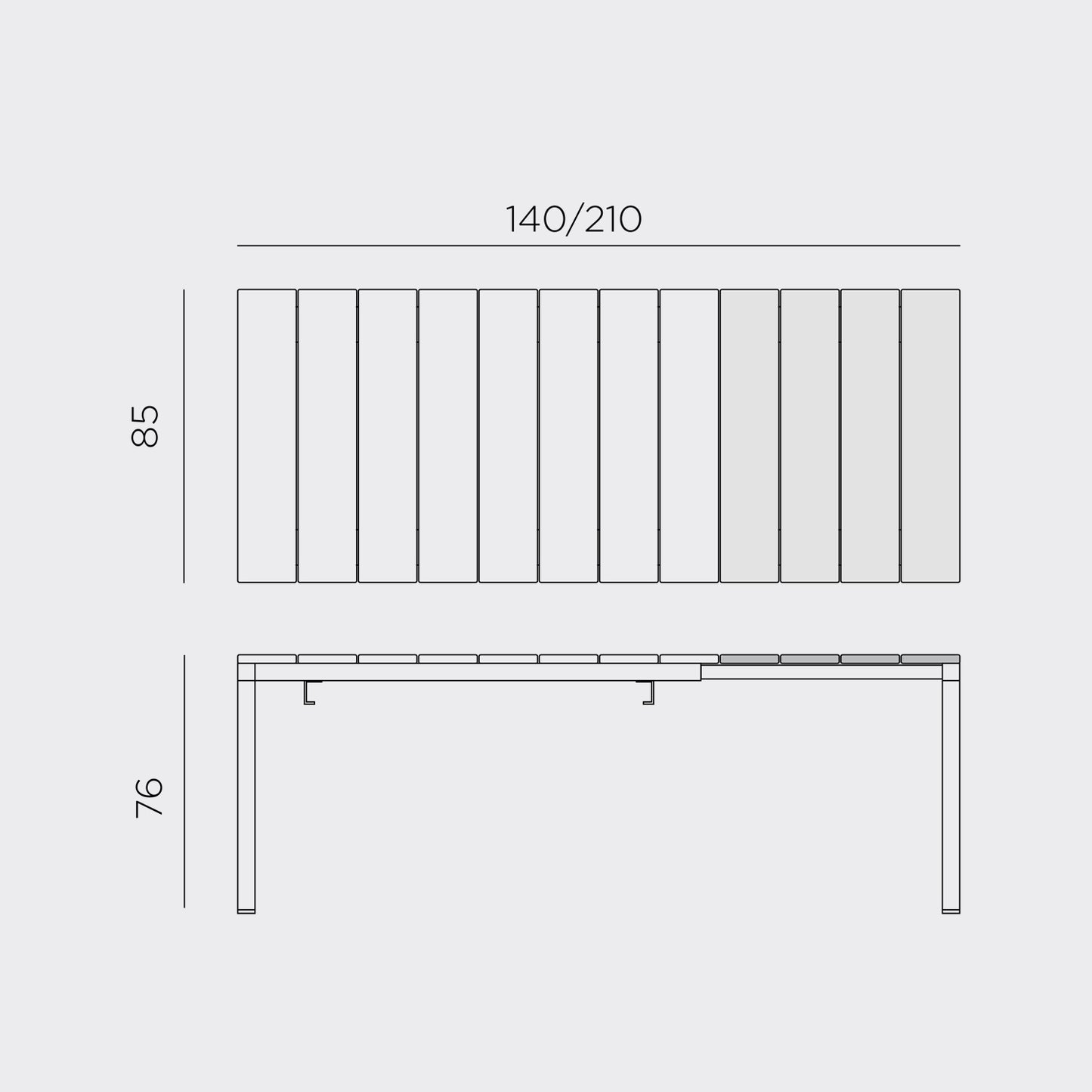 140-210 extending garden dining table, great for outdoor events & parties.