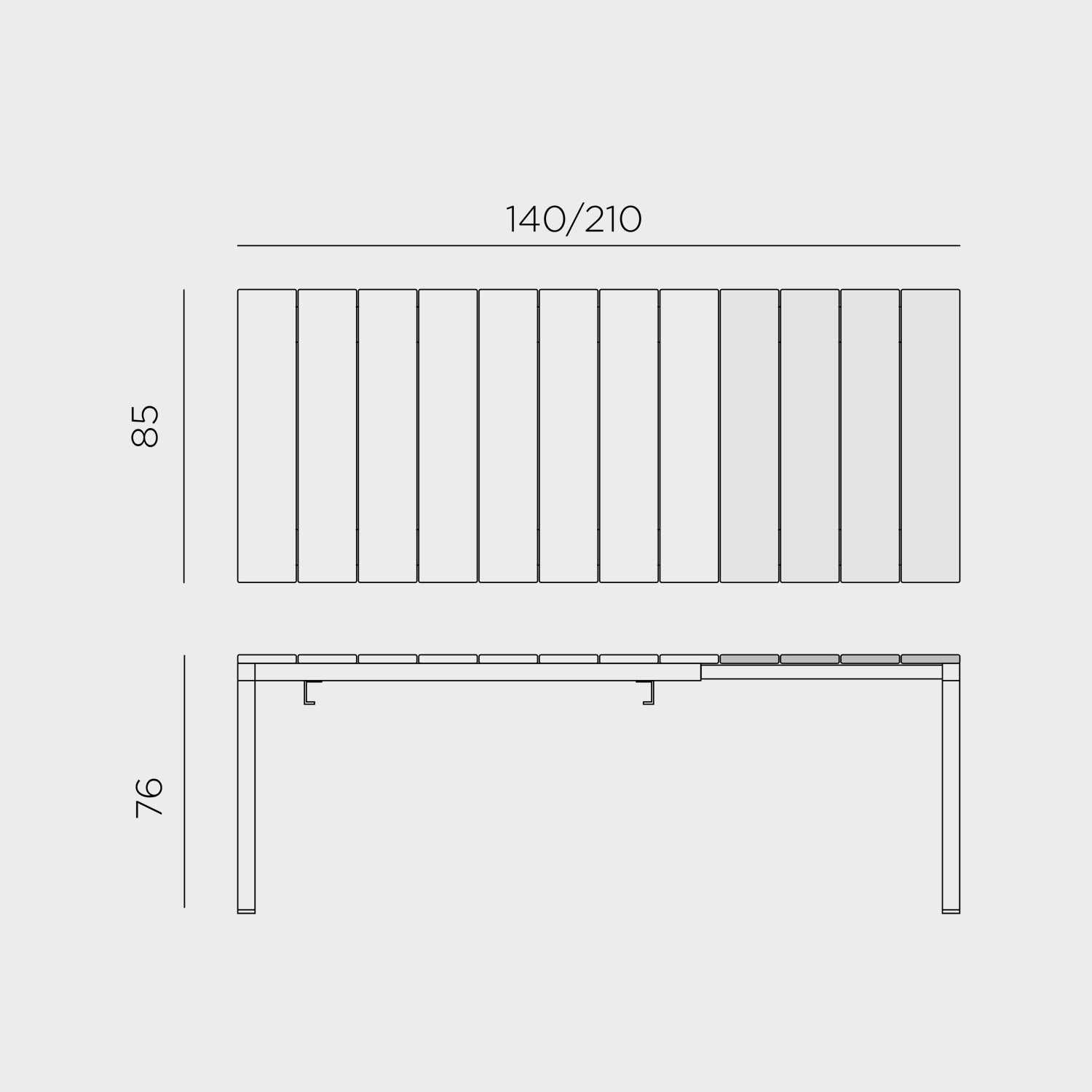 140-210 extending garden dining table, great for outdoor events & parties.