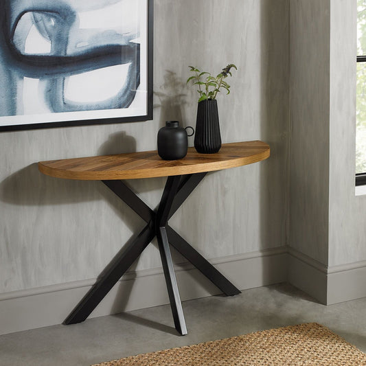 Phoenix Rustic Oak Console Table