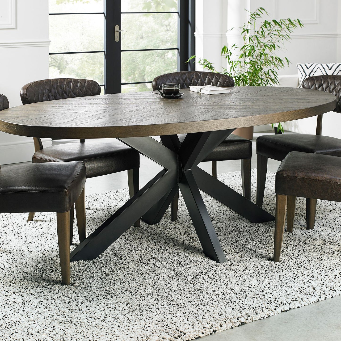 Phoenix Fumed Oak Dining Table - Oval