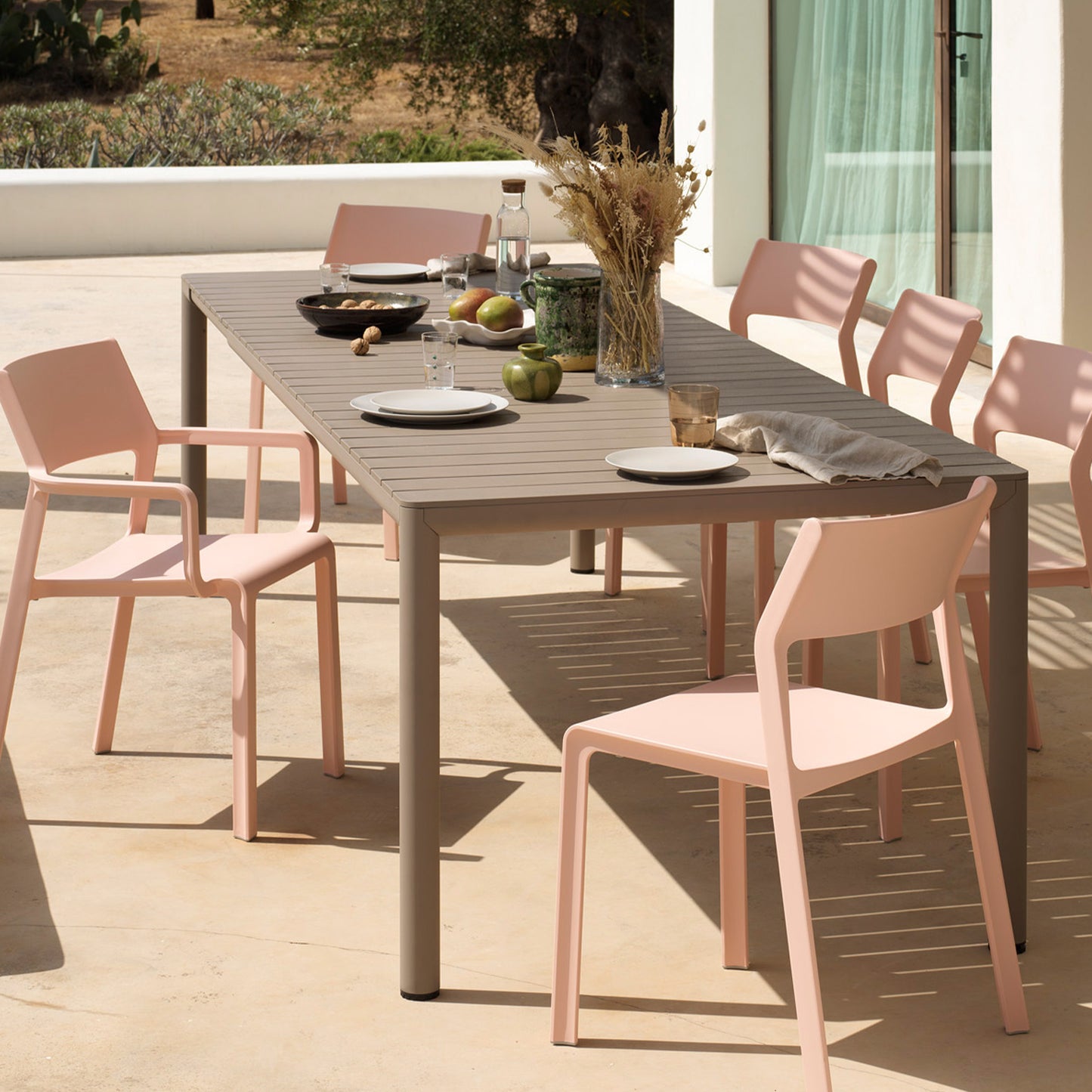 Dining Set - Cube 80 Table & x4 Trill Armless Chairs By Nardi