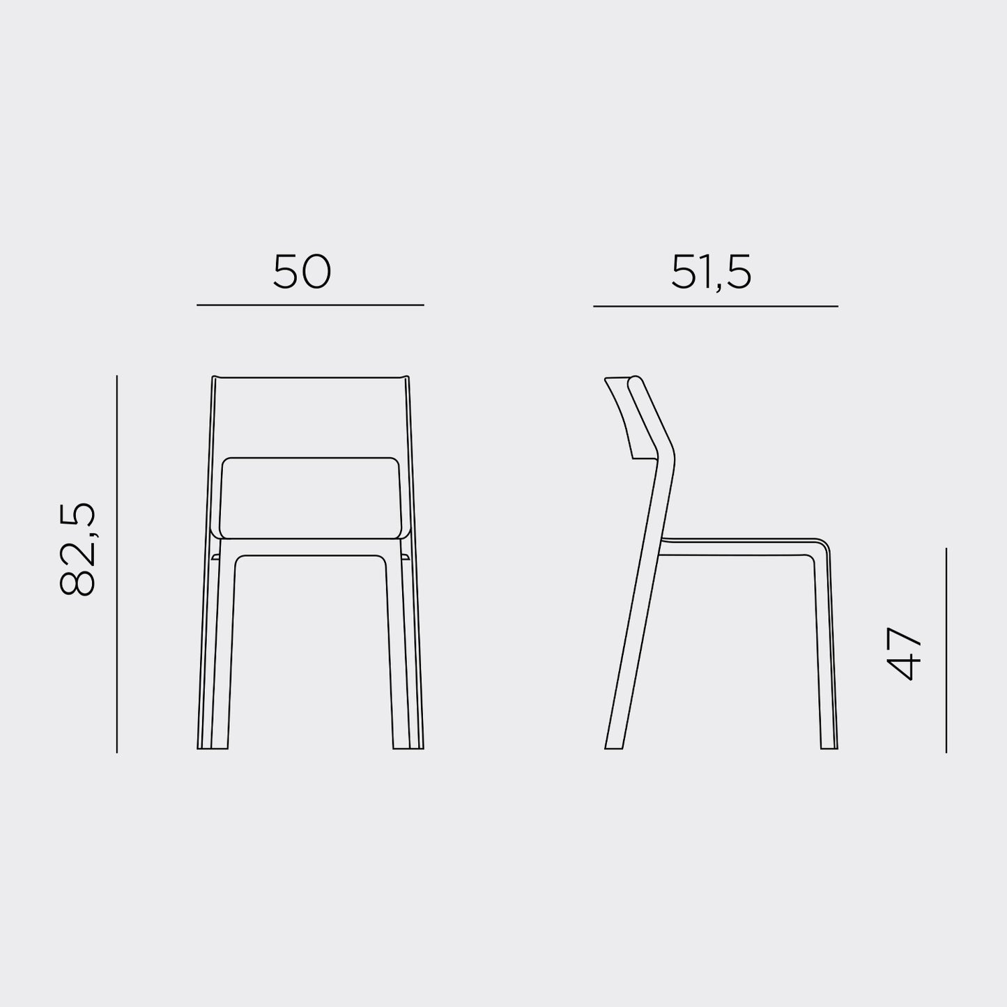 Measurements For Trill Bistro Garden Chair By Nardi