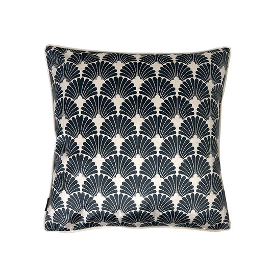 Velvet Cushion - Blue Fan