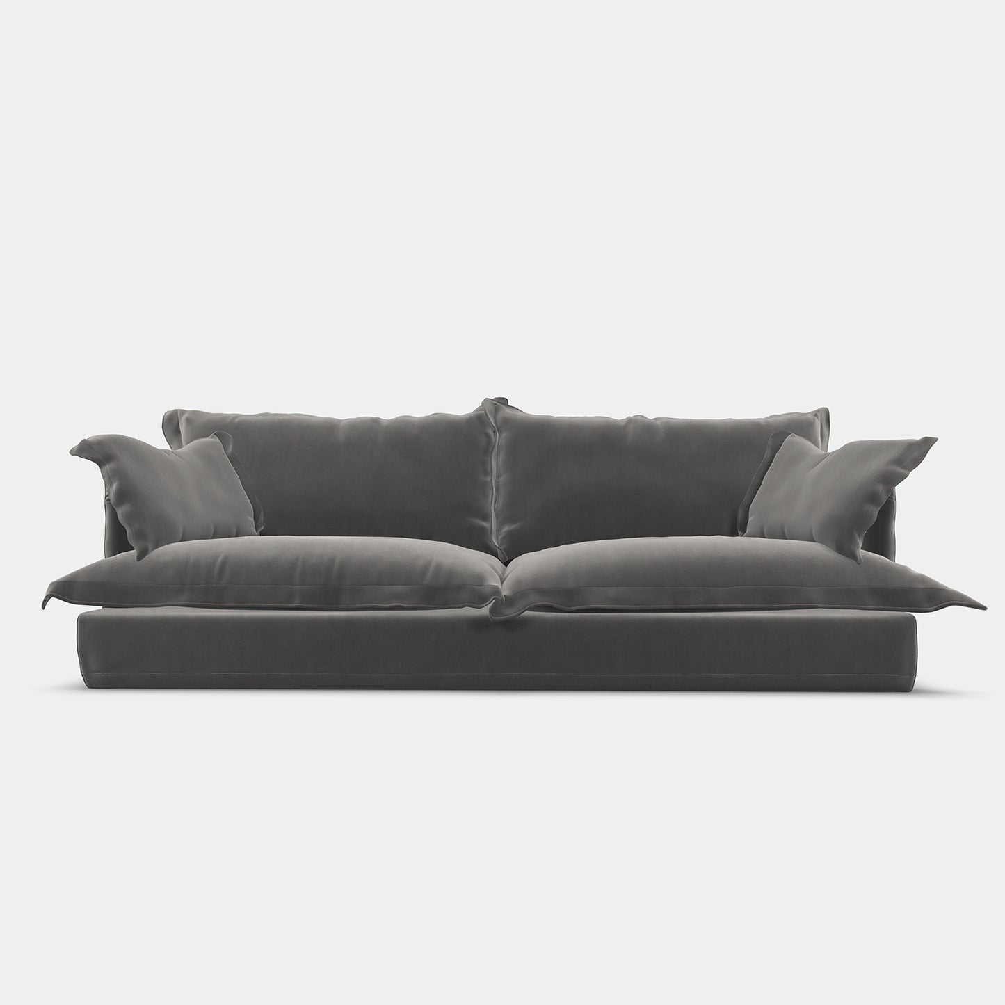 Frida - Grand Sofa - Velvet Sofa In Silver