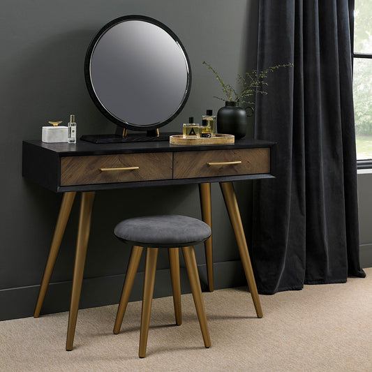 Boston Fumed Oak & Peppercorn Dressing Table