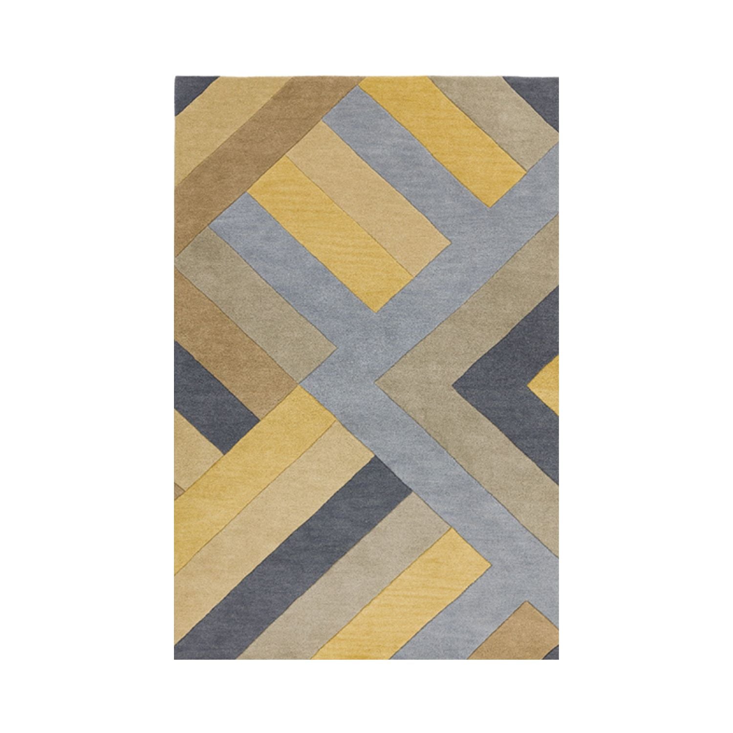 Reef Floor Rug - Big Zig Ochre Grey