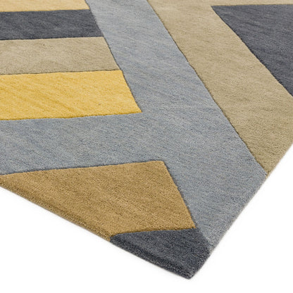 Reef Floor Rug - Big Zig Ochre Grey