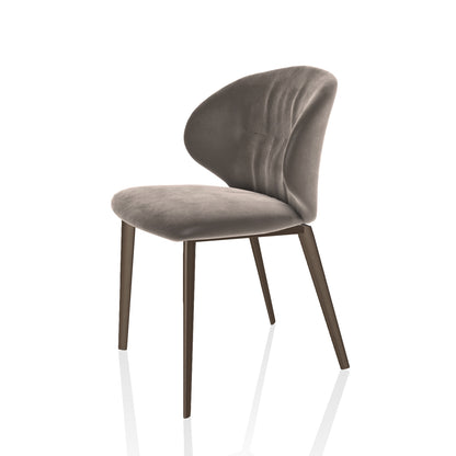 Drop Chair By Bontempi Casa - Dove Grey Velvet & Brass Frame
