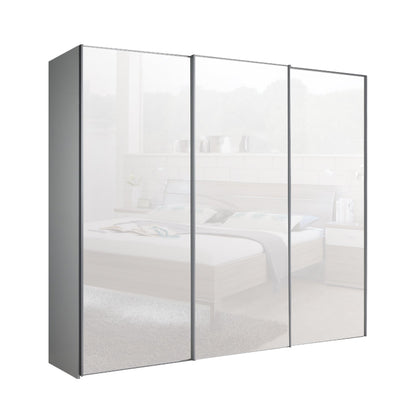 Chicago 225cm Sliding Wardrobe - Matt Finish & All Glass Door