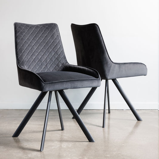 Bassett Dining Chair - Set Of 2 - Dark Grey