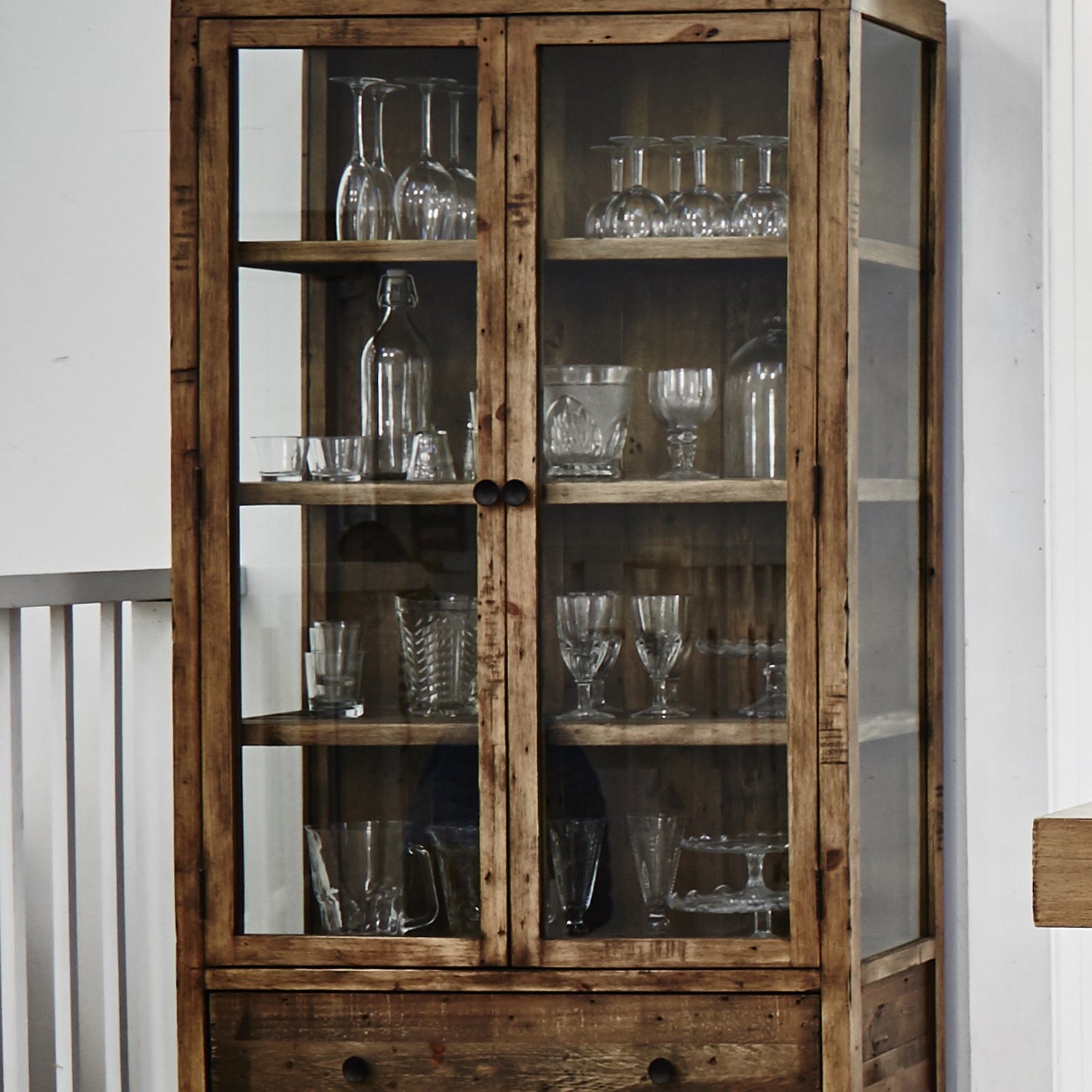 Reclaimed wood outlet china cabinet