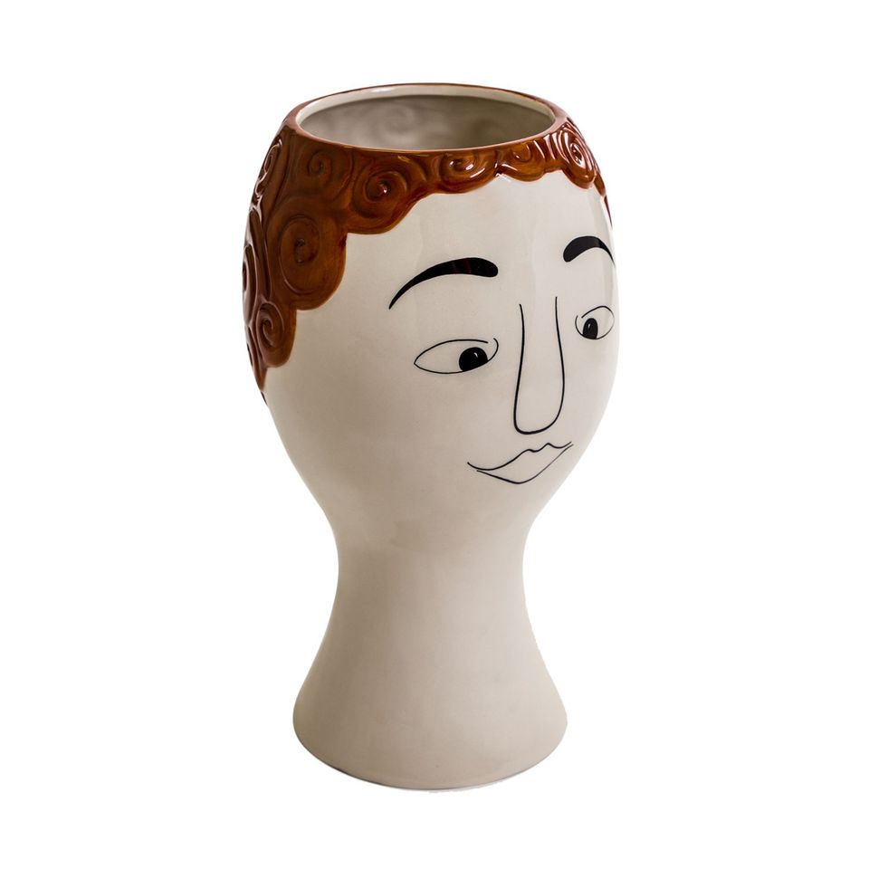 Ceramic Doodle Mans Face Vase - Redhead – BF Home